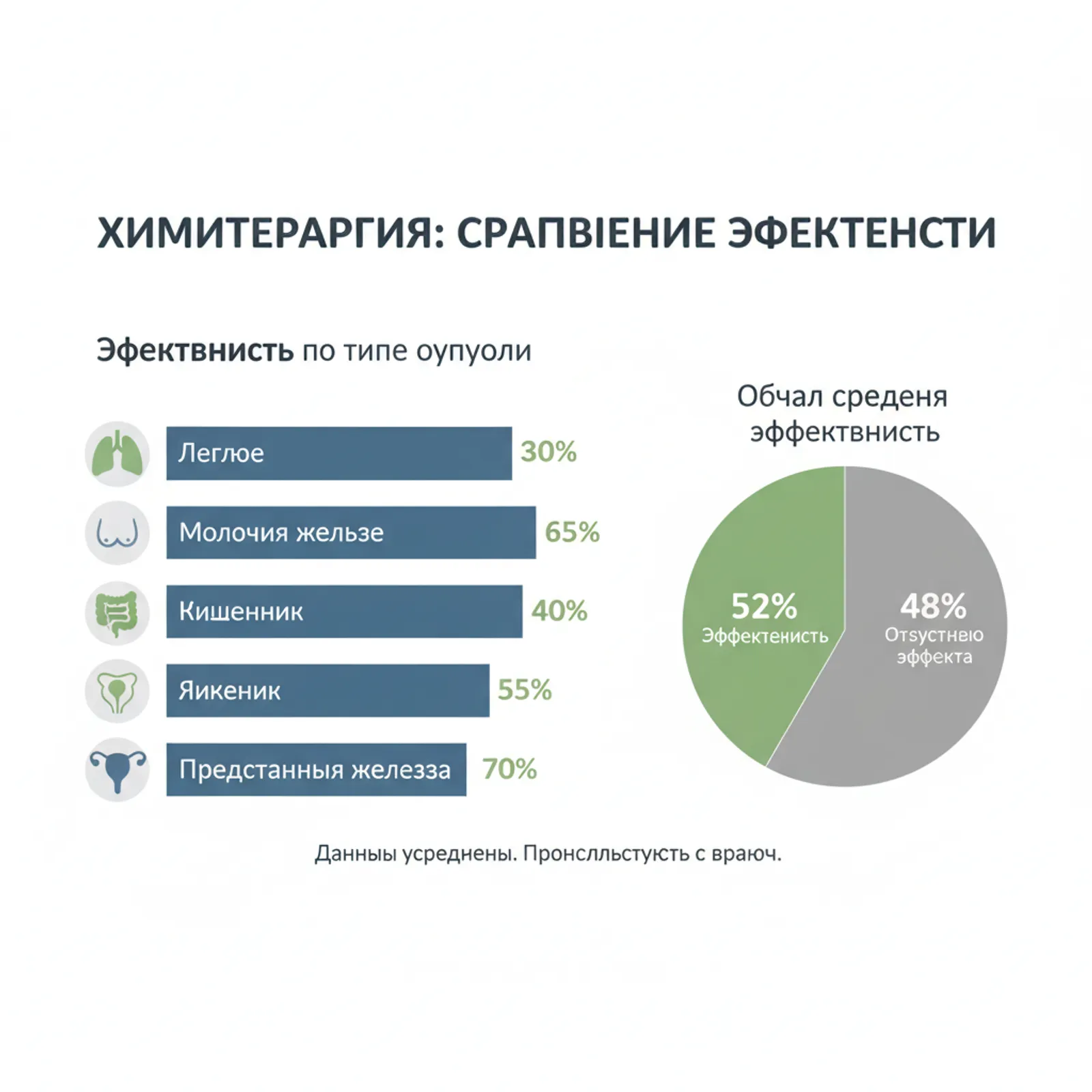 Эффективность химиотерапии при разных типах рака